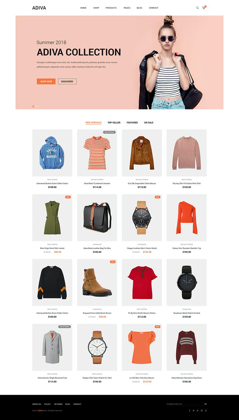 ecommerce web design layout