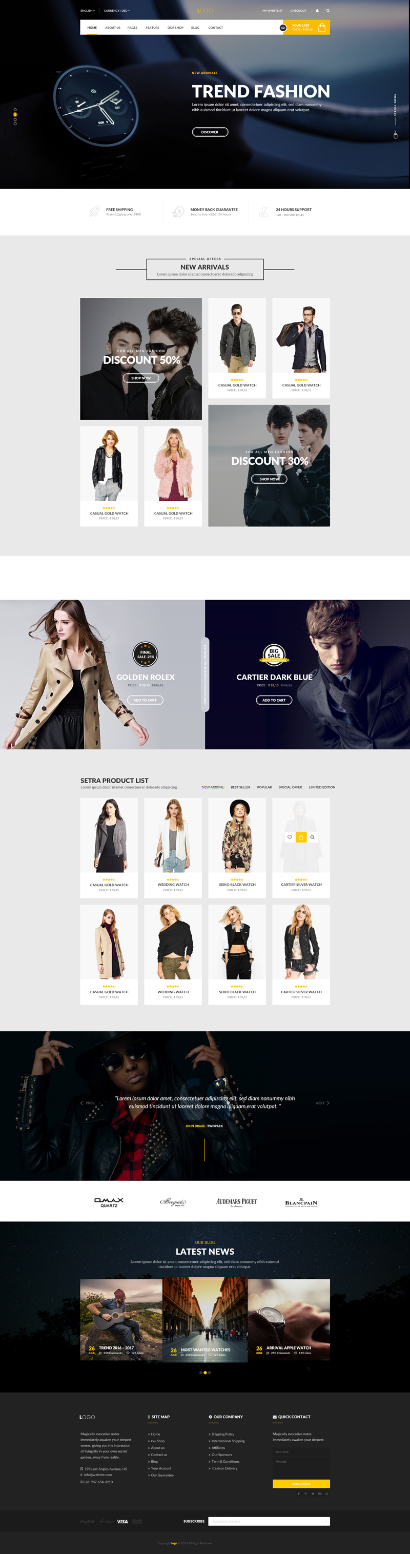 Fashion website design portfolio