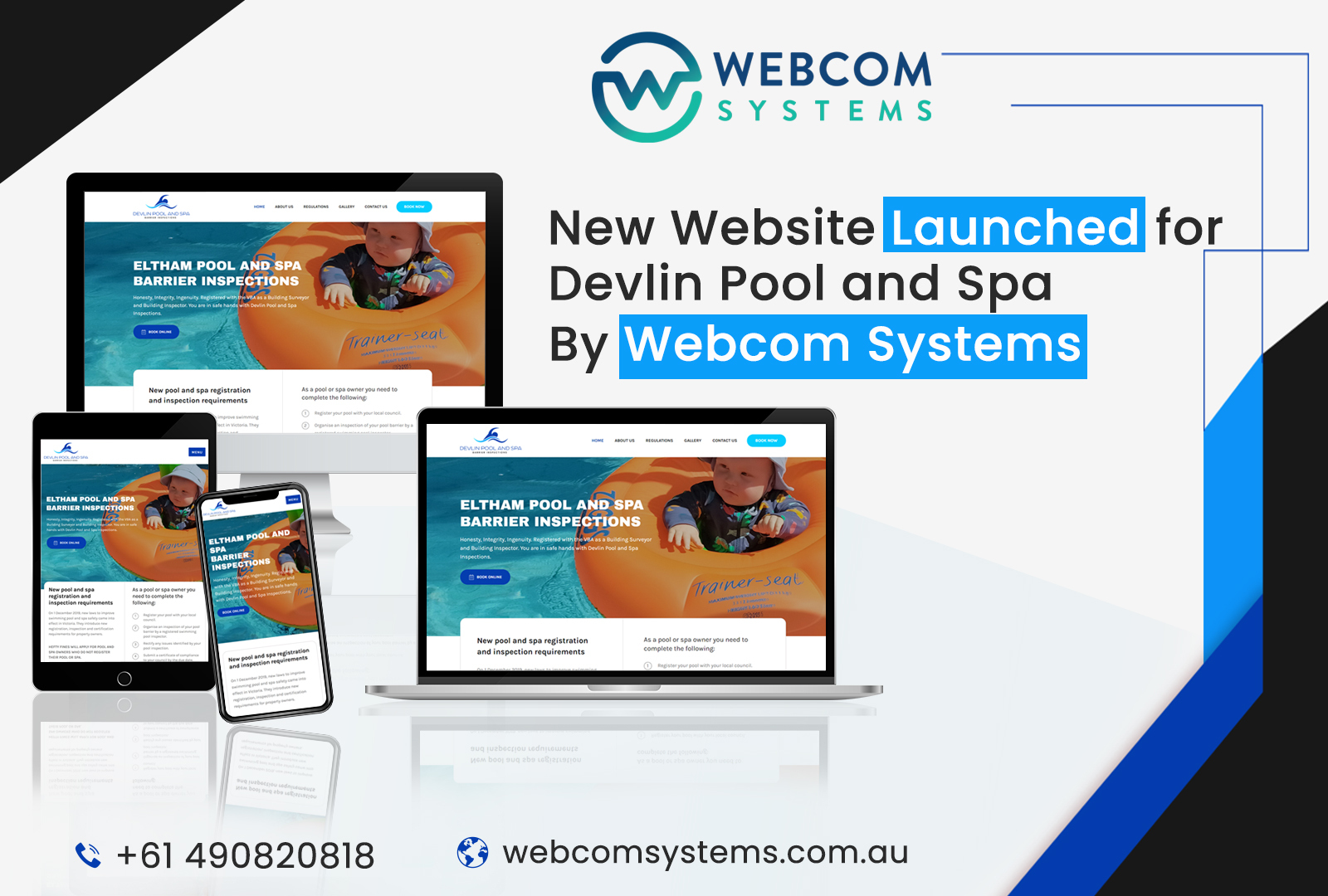 New Website Launched For Devlin Pool and Spa Inspection By Webcom Systems