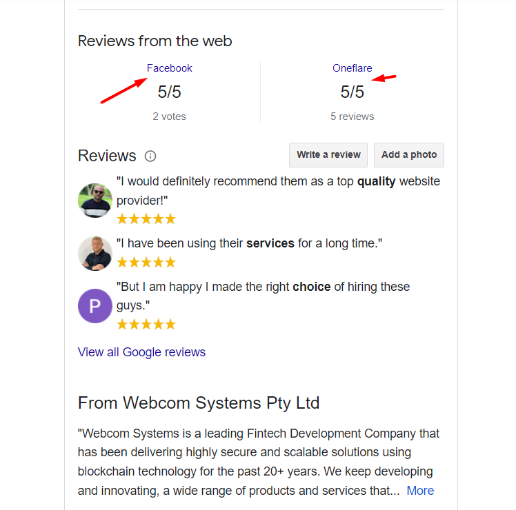 rich snippets resuls